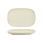 Preview: Ovaler Teller Umizuna Beige, Porzellan, 24 &times; 16 &times; 2 cm