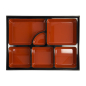 Preview: Bento Box Red, Black, ABS Lacquerware, 35 × 26 cm, Item No. 4655