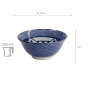 Preview: TDS, Tayo Schale, Kawaii Lucky Cat Neko, Seikaiha-Neko Blue, Ø 15x7cm, 550ml - Art Nr. 617607