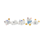 Preview: Essstäbchenablagen-Set Kawaii Ramen Cat Bunt, 5-tlg., Porzellan, Art.-Nr. 618055