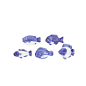 Preview: Chopstick Rest Set Kawaii Fish Blue, White, 5 pcs, Porcelain, Item No. 618109