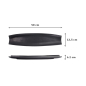 Preview: Oval Serving Plate Mino Craft Black, Stoneware, 50 × 12.5 × 2 cm, Item No. 7467