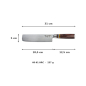 Preview: Nakiri Knife (vegetable knife), VG-10 Damascus steel, blade 18.5 cm, handle in Pakka wood with 3 coloured acrylic rings, in a Magnetic box, Item No. 0789