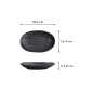 Preview: Rechteckiger Teller Zen Schwarz, Melamin, 18,4 × 11,4 × 2,8 cm, Art.-Nr. 8021