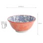 Preview: Tayo Bowl Mixed Bowls Sakura Blue, Red, Porcelain, 500 ml, Item No. 15463