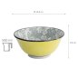 Preview: TDS, Tayo-Schale, Mixed Bowls Sakura, Schwarz/Gelb, Ø 14,8x6,8cm 500ml - Art Nr. 15466