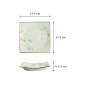Preview: Square Plate Green Cosmos, Stoneware, 17.5 × 17.5 × 2.2 cm, Item No. 16511