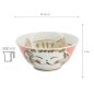 Preview: TDS, Reis Schale, Fuku Cat Neko, Kawaii, Rot, Ø 15x7cm, 500ml  -Art Nr: 16900