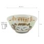 Preview: TDS, Reis Schale, Fuku Cat Neko, Kawaii, Grün, Ø 15x7cm, 500ml  -Art Nr: 16901