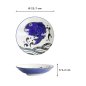 Preview: Deep Plate Seafood Snapper Blue, White, Porcelain, Ø 21.7 cm, 900 ml, Item No. 17787