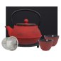 Preview: teeblume cast iron teapot set, Arare, 0,9 litre, with strainer, coaster and 2 mugs in a gift box- different colours