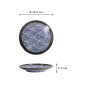 Preview: Teller Aisai Seigaiha Blau, Steinzeug, Ø 19,5 cm, Art.-Nr. 18566