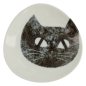 Preview: Plate Neko Maruke White, Black, Porcelain, 13.7 × 13 × 2.5 cm, Item No. 18978
