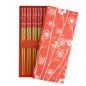 Preview: Red Flower Chopstick Set 5 pair at Tokyo Design Studio (picture 1 of 4)