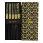 Preview: TDS, 5 Paar Essstäbchen, Schwarz Gold , Art.-Nr. 21292