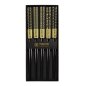 Preview: TDS, 5 Paar Essstäbchen, Schwarz Gold , Art.-Nr. 21292