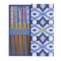 Preview: Chopstick Set Kasuri Blue, 5 pairs, Wood, Item No. 21304