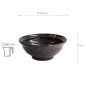 Preview: TDS, Noodle Bowl, Suname Kuro Mixed Bowls, Ø 21.5x9cm 1100ml, Item No. 21362