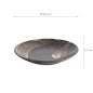 Preview: TDS, Big Plate, Arahake, Round Ø 22.7x 3.1cm, Bk/Br, Item No. 21425