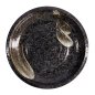 Preview: TDS, Large Round Plate, Arahake Black/Brown, Ø 24.8x3.5cm, Item No. 21614