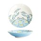 Preview: Tiefer Teller Seafood Krabbe Hellblau, Porzellan, &Oslash; 21,7 cm, 900 ml