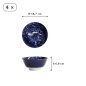 Preview: Tayo Bowl Set Japonism Blue, 4pcs, Porcelain, 500 ml, Item No. 22013