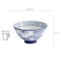 Preview: TDS, Reis Schale, Sakura Stripe, Blau, Ø 12,5x6,5 cm, 350ml -Art Nr: 22247