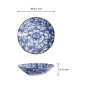 Preview: Pasta Plate Hana Blue Dami Botan, Porcelain, Ø 21 cm, Item No. 22266