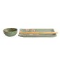 Preview: TDS, Sushi Set, Sakura Green, 2 Pcs w/Chopsticks, 22.5x12.7cm & 8.6x3.6cm, Item No. 22584