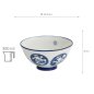 Preview: TDS, Reis-Schale, Kawaii, Daruma, Blau/Weiß, Ø 11,5x6cm 300ml,  Art Nr. 33209