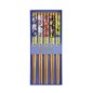 Preview: Chopstick Set Lucky Cat/Carp Red, Blue, 5 pairs, Bamboo, Item No. 33454