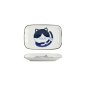 Preview: Rectangular Plate Kawaii Cat Neko D Blue, White, Porcelain, 16.3 &times; 10.2 cm