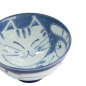 Preview: TDS, Rice Bowl, Kawaii Cat, Ø 11.5x6cm 300ml, Blue, Item No. 33592