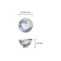 Preview: Rice Bowl Kawaii Wave Cat Blue, Red, Porcelain, 300 ml, Item No. 33597