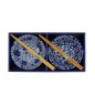 Preview: TDS, Mixed Tayo Schale Geschenkset mit Essstäbchen, 2 Stk, Blue/White, Ø 15x7cm 500ml , Art.-Nr. 33754