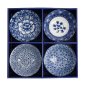 Preview: TDS, Tayo Bowl Giftset, 4-piece set, Hana Blue, White/Blue, Ø 15x7cm 500ml, Item No. 33811