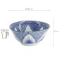 Preview: TDS, Bowl, Lily Flower Oriental HB, Mixed Bowls, Blue, Ø 14.8x6.8 cm 550ml - Item No: 8968