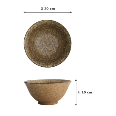 Noodle Bowl Mino Yaki, Stoneware, 1.4 L, Item No. 14453