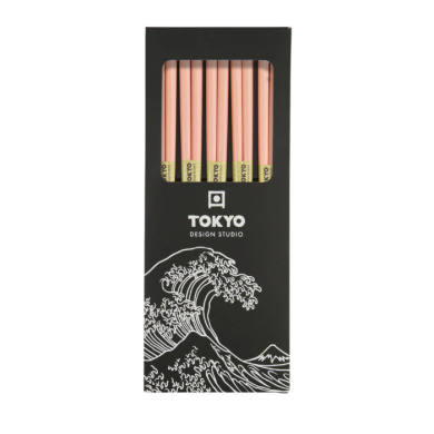 TDS, Chopstick Set of 5, Bamboo, Pink, Item No. 14456
