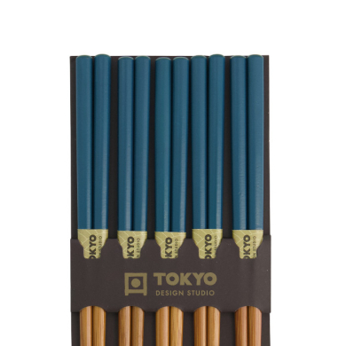 TDS, Chopstick Set, Bamboo Petrol, 5 pair, Item No. 14459
