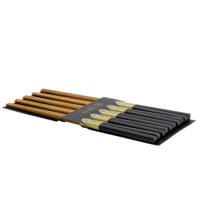 TDS, Chopstick Set, Bamboo Black, 5 pair, Item No. 14461