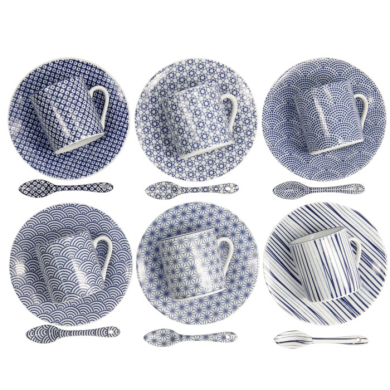 Espresso Set Nippon Blue, 18-piece, Porcelain, 80 ml, Item No. 14887