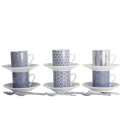 Espresso Set Nippon Blue, 18-piece, Porcelain, 80 ml, Item No. 14887
