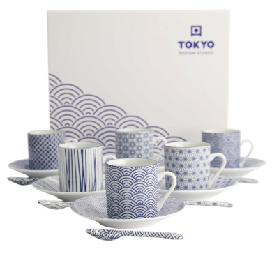 Espresso Set Nippon Blue, 18-piece, Porcelain, 80 ml