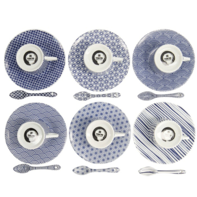 Espresso Set Nippon Blue, 18-piece, Porcelain, 80 ml, Item No. 14887