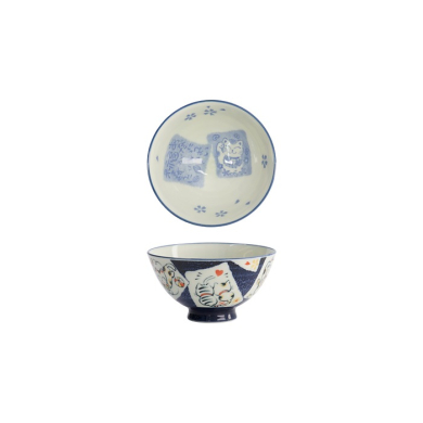 Schale Kawaii Katze Neko Blau, Porzellan, 300 ml