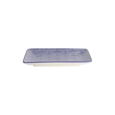 Sushi-Platte Nippon Blue Dots Weiß, Porzellan, 21 × 13,5 cm, Art.-Nr. 15606