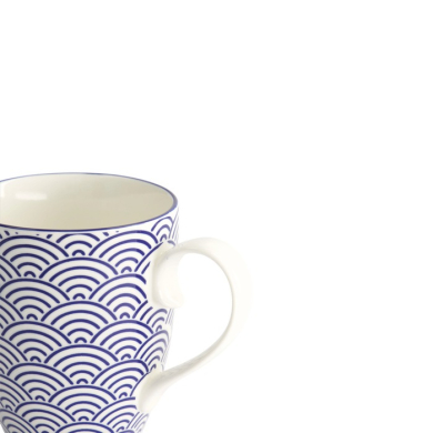 Mug Nippon Blue Waves Blue, White, Porcelain, 380 ml, Item No. 15622