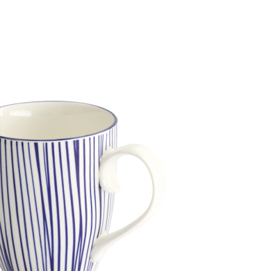 Mug Nippon Blue Lines Blue, White, Porcelain, 380 ml, Item No. 15627