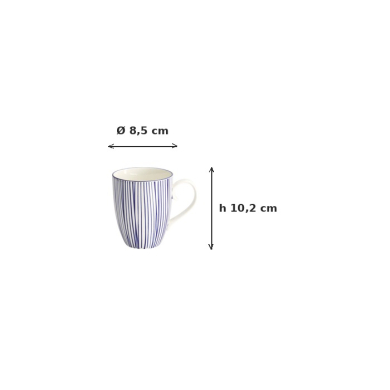 Mug Nippon Blue Lines Blue, White, Porcelain, 380 ml, Item No. 15627